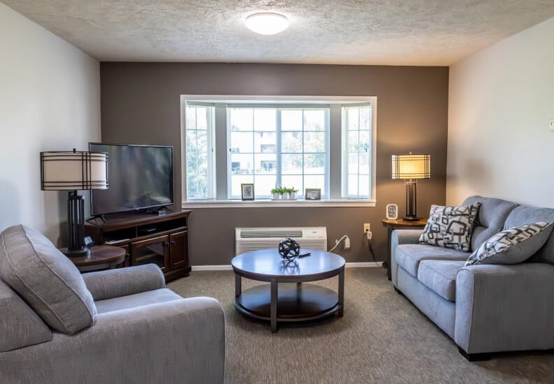Living Room Area inside Senior Assisted Living Apartment Living Room Area inside Senior Assisted Living Apartment