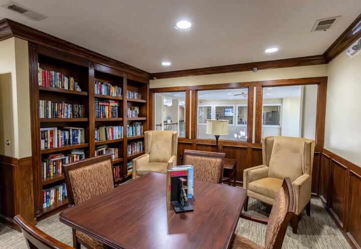 Open Space Reading Area for Residents in Assisted Living Facility Open Space Reading Area for Residents in Assisted Living Facility